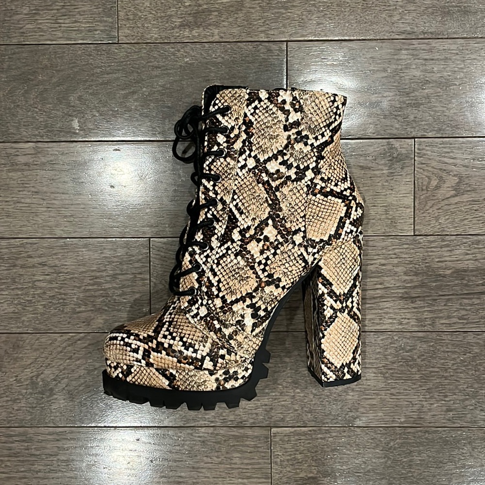 Snake skin booties